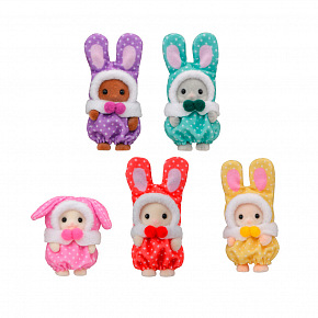 Sylvanian Families 5924 Baby králíčci v barevných kostýmech Cutie Collectibles - assort