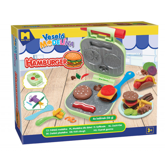 Modelo Mac Toys Veselá modelína burger 4x56g