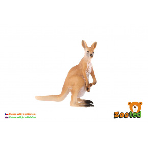 ZOOted Duży kangur z dzieckiem zooted plastikowy 11cm w torbie