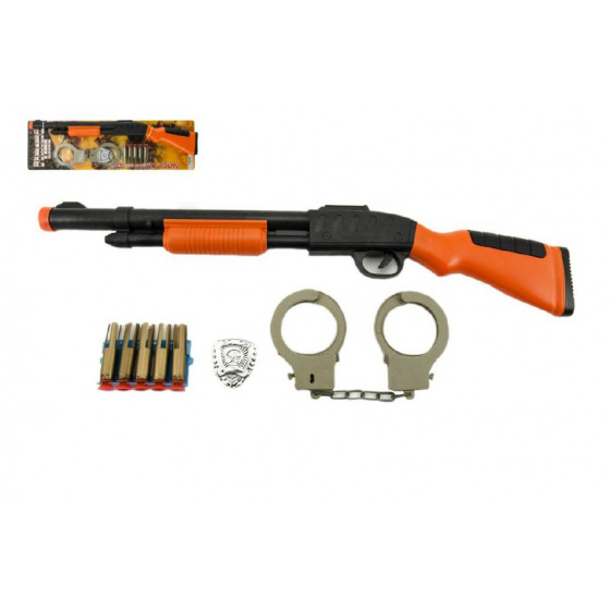 Teddies Set Pistole+Handschellen+Saugnapfgeschosse aus Kunststoff 50cm auf Karte