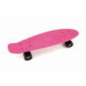 Teddies Skateboard - pennyboard 60cm nosnost 90kg, kovové osy, růžová barva, černá kola
