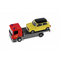Dromader Dromedár Auto odťahovka Welly Scania P320 + auto kov/plast 15 cm mix druhov v krabičke 18,5 × 10 × 6 cm