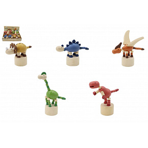 Dinosaurus dřevěný mačkací 5 druhů