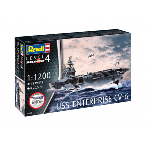 Revell Starter Kit loď 75824 - USS Enterprise CV-6 (1:1200)