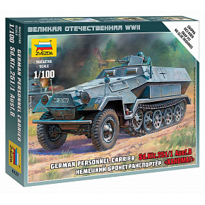 Zvezda Wargames (WWII) military 6127 - Sd.Kfz.251/1 Ausf.B (1:100)