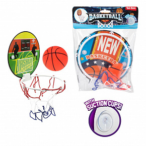 Teddies Koš na basketbal na přísavky + míček 17cm v sáčku 18x25cm Teddies Koš na basketbal na přísavky + míček 17cm v sáčku 18x25cm