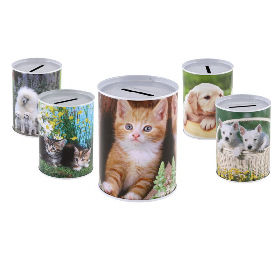 Teddies Pokladnička zvířata plechová 7,5x10cm 5 druhů