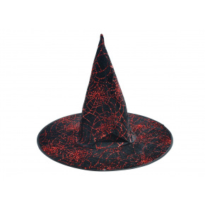 Klobouk čarodějnický dospělý černo-fialový 44x35cm 2 druhy karneval