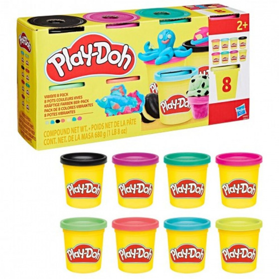HASBRO - Play-Doh 8er Pack Becher V2, Sortiment