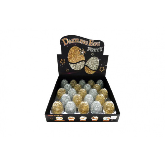 Teddies Sliz - hmota vejce třpytivé glitter 7cm asst 2 barvy