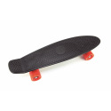 Teddies Skateboard - pennyboard 60cm nosnost 90kg, kovové osy, černá barva, oranžová kola