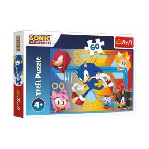 Trefl Puzzle Trefl Sonic w akcji/Sonic The Hedgehog 33x22cm 60 sztuk w pudełku 21x14x4cm