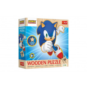 Trefl Dřevěné puzzle Sonic 50 dílků 22,4x28cm v krabici 20x20x6cm
