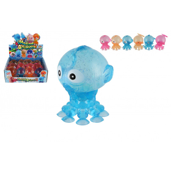 Teddies Meerestier Antistress Quetschspielzeug mit Saugnäpfen Silikon 9x6cm 3 Farben