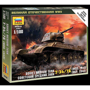 Zvezda Wargames (WWII) tank 6159 - Sovietsky stredný tank T-34-76 mod.1943 (1:100)