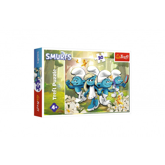 Puzzle Šmoulí dobrodružství 27x20cm 30 dílků v krabičce 21x14x4cm