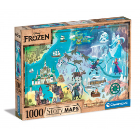 Clementoni Puzzle 1000 elementów Disney Mapa - Kraina Lodu