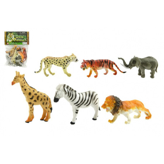 teddies Zvířátka safari 6ks plast 10cm v sáčku