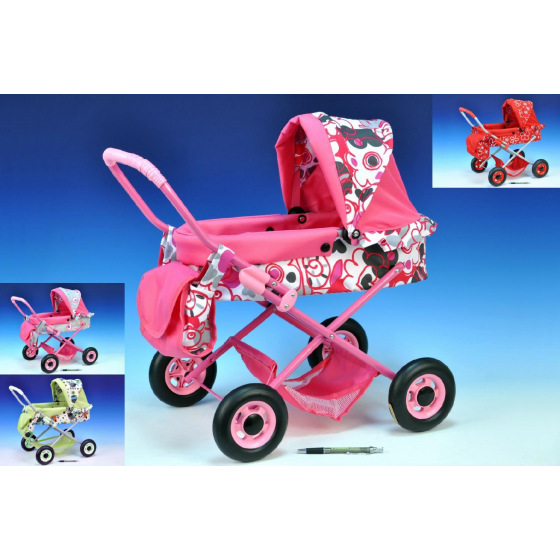 Teddies Puppenwagen Ewa tief 35x54x53cm für Puppen, sortiert in 4 Farben