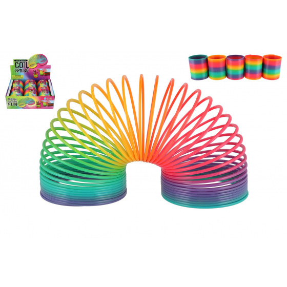 Spirála/pružina duhová plast průměr 8,5cm 6ks v boxu