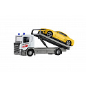 Dromader Dromedár Auto odťahovka Welly Scania P320 + auto kov/plast 15 cm mix druhov v krabičke 18,5 × 10 × 6 cm