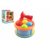 Teddies Zatloukačka/Bubínek 17cm 2v1 plast s kladívkem s míčky 4ks 2 barvy