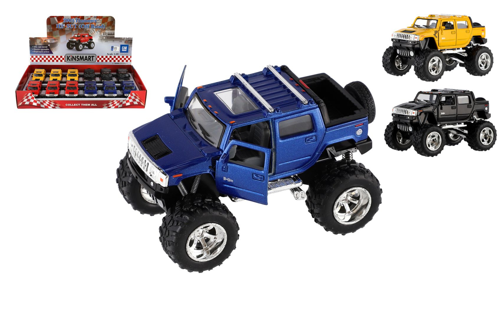 Teddies Auto Kinsmart 2005 Hummer H2 SUT Off Road Kov plast 13cm 4 
