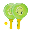 Teddies Sada na plážový tenis ovoce dřevěné 38cm 2 pálky + 1 míček 3 druhy