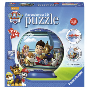 Ravensburger Tlapková Patrola puzzleball 3D, 72 dielikov