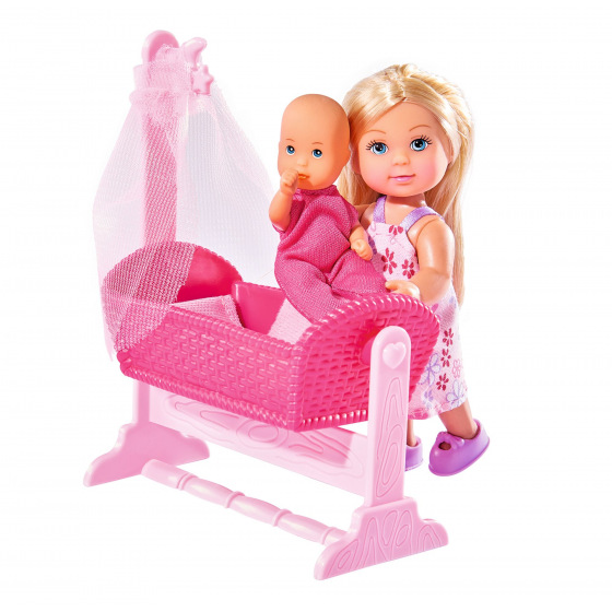 Simba Evi Love Simba Puppe Evi mit Baby in der Wiege