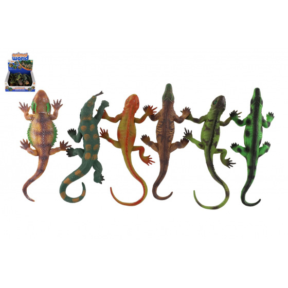 Teddies Tier Echsen mit Saugnapf Gummi 22cm Mix von Arten