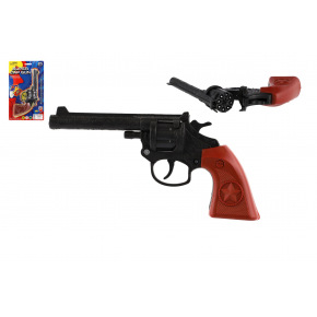 Teddies Revolver/pištoľ na kapsule 8 rán plast 20cm na karte 15x25x3cm