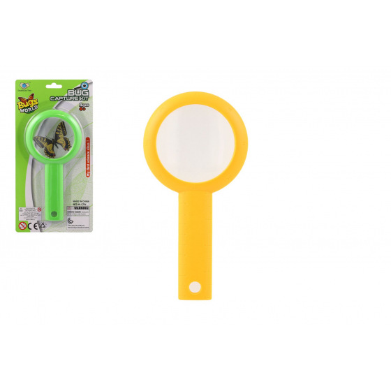 Teddies Lupa plast/sklo 20cm 2 barvy na kartě 14x28cm