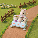 Sylvanian Families Mačacie trojčatá Floral s kočíkom