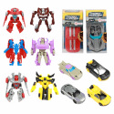 Teddies Transformer auto/robot plast 10cm mix barev v plastové krabičce 5x10,5cm