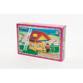 Stavebnice Cheva 6 Domeček plast 86ks v krabici 22,5x15x5cm