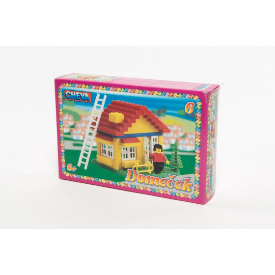 Chemoplast Stavebnice Cheva 6 Domeček plast 86ks v krabici 22,5x15x5cm