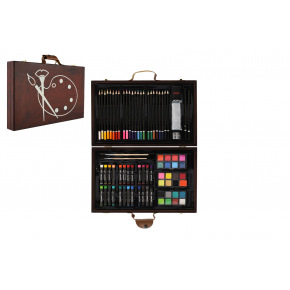 Teddies Sada na malování - Art box kreativní sada 79ks v dřevěném kufříku ve fólii 37x23x5cm