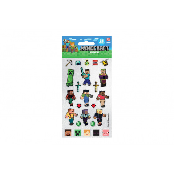 Samolepky Minecraft třpytivé 25ks ve fólii 
