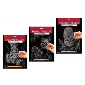 SMT Creatoys Škrabací obrázok strieborný A4 23x32cm 3 druhy