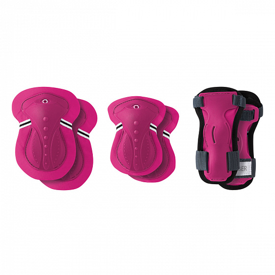 GLOBBER Sada chráničů 3v1 PROTECTIVE JUNIOR SET XS, fuchsiová růžová