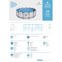 Bestway Nadzemní bazén Steel Pro MAX šedý, kartušová filtrace, schůdky, plachta, 3,96m x 1,22m