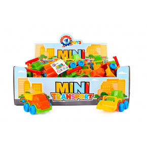 Teddies Środek transportu mini plastikowe 10-12cm wolnobiegowe rodzaje mix 42 szt w kartonie