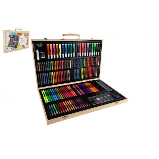 Teddies Sada na maľovanie - Art box kreatívna sada 180ks v drevenom kufríku 47x30x4, 5cm