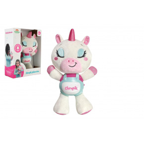 Jednorožec Chrupík usínáček plyš/plast na baterie se zvukem se světlem v krabici 22x30x10,5cm 6m+