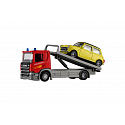 Dromader Dromedár Auto odťahovka Welly Scania P320 + auto kov/plast 15 cm mix druhov v krabičke 18,5 × 10 × 6 cm