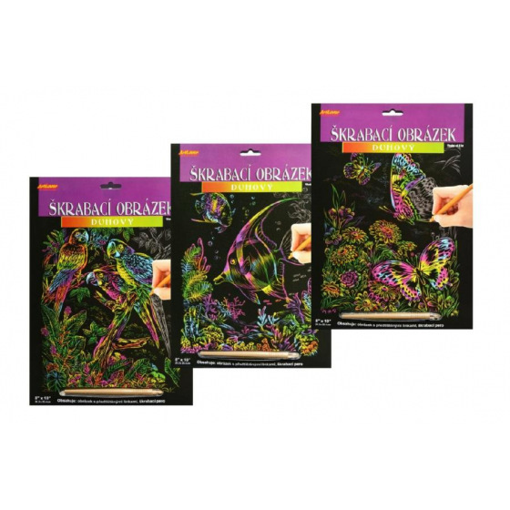 SMT Creatoys Škrabací obrázek duhový asst 3 druhy 20x25cm