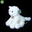 Rappa Plyšová kočka sedící bílá30cm ECO-FRIENDLY