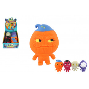 Příšera antistresová natahovací plněná pískem 465g silikon 13cm 4 druhy v sáčku 12ks v boxu