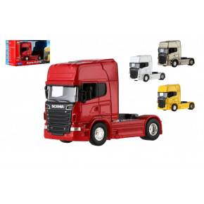 Dromader Auto truck Welly V8 R730 metal/plastik 9,5 cm wolnobieżny 4 kolory w pudełku 15x8x6 cm